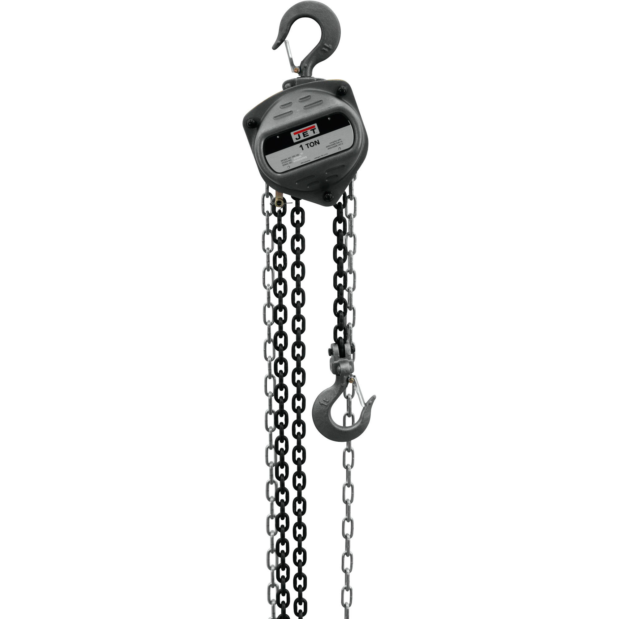 JET S90 Series Manual Chain Hoist, 1-Ton Capacity, 10-ft. Lift, Model# S90-100-10